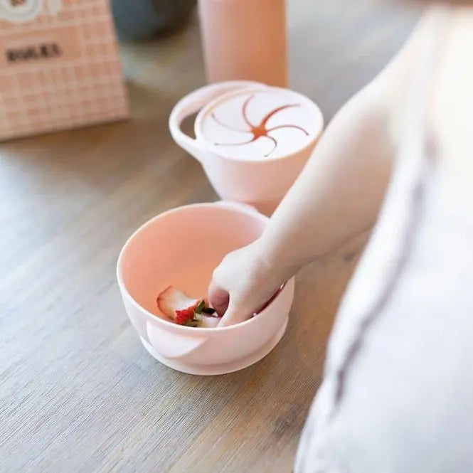 Silicone Bowl with lid - Soft Pink