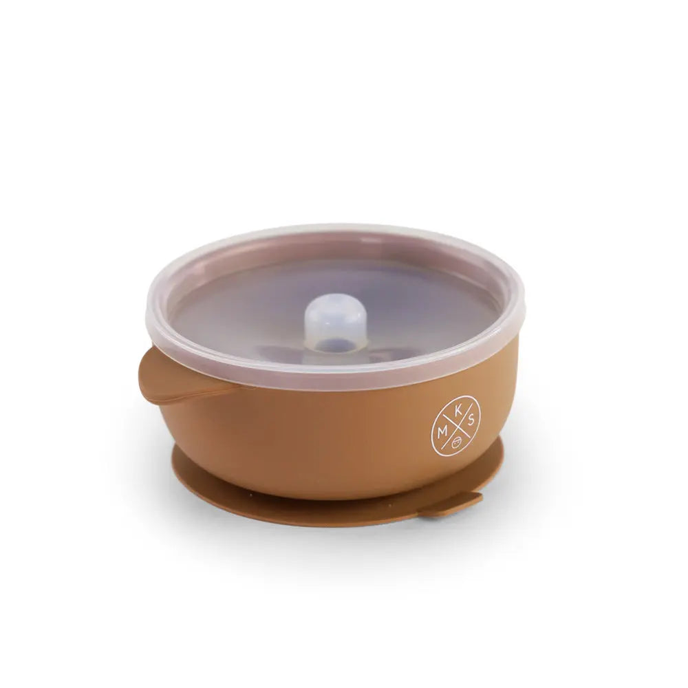Silicone Bowl with lid - Taupe