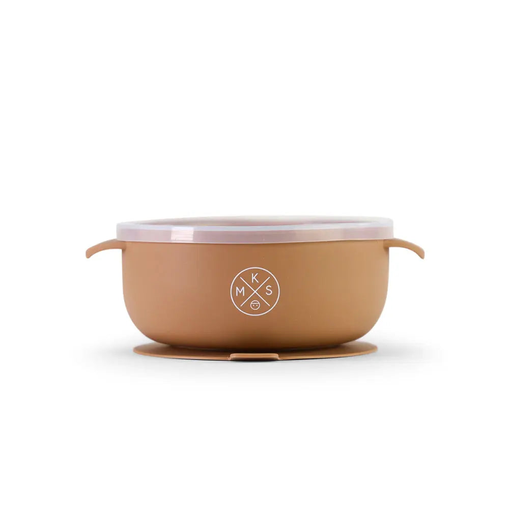 Silicone Bowl with lid - Taupe