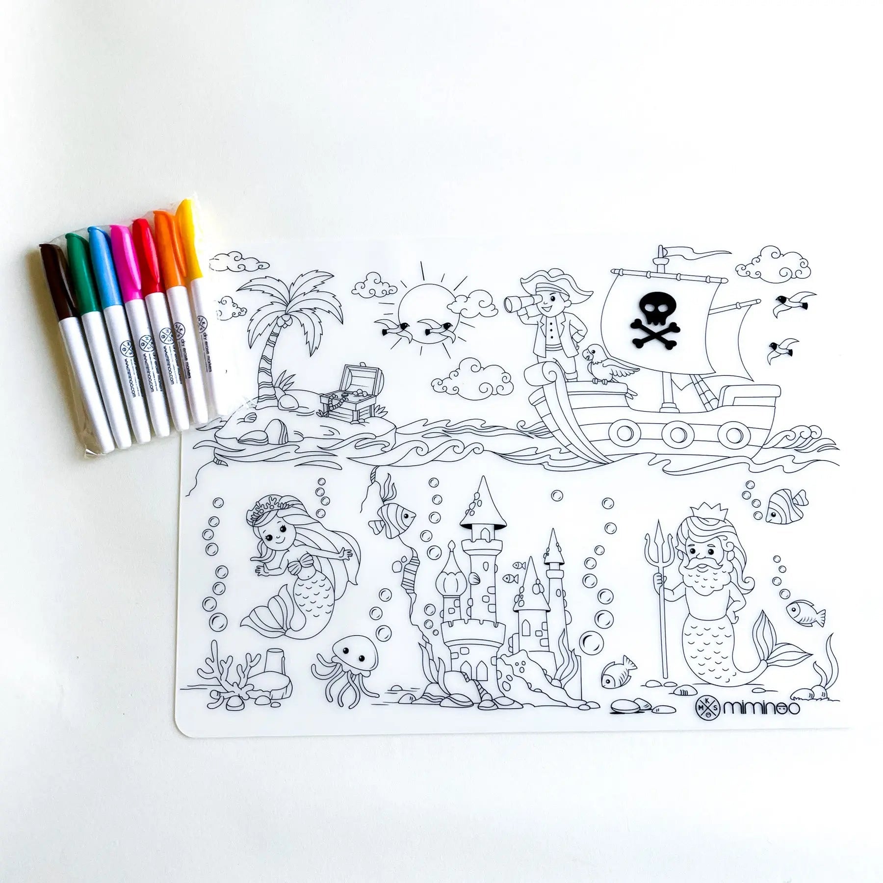 Silicone Reusable Coloring Mat Kids Bundle - Atlantis