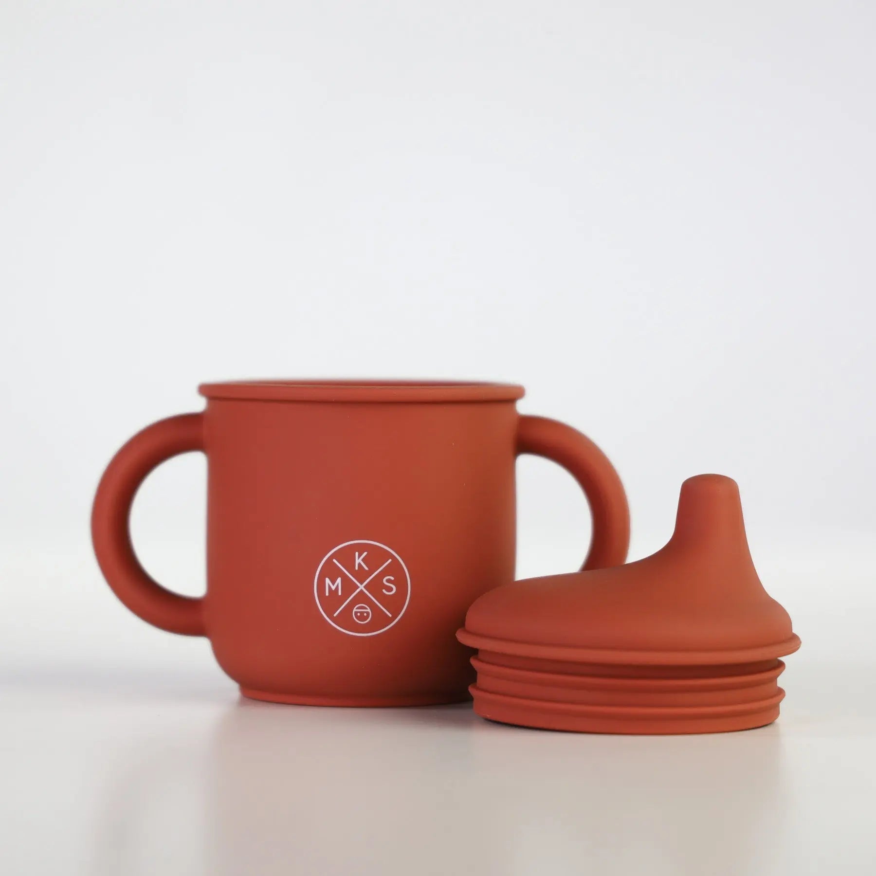 Silicone Sippy Cup with lid and handles Brick