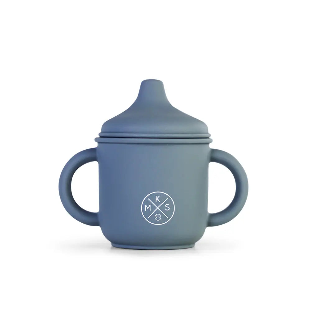 Silicone Sippy Cup with lid and handles Charcoal