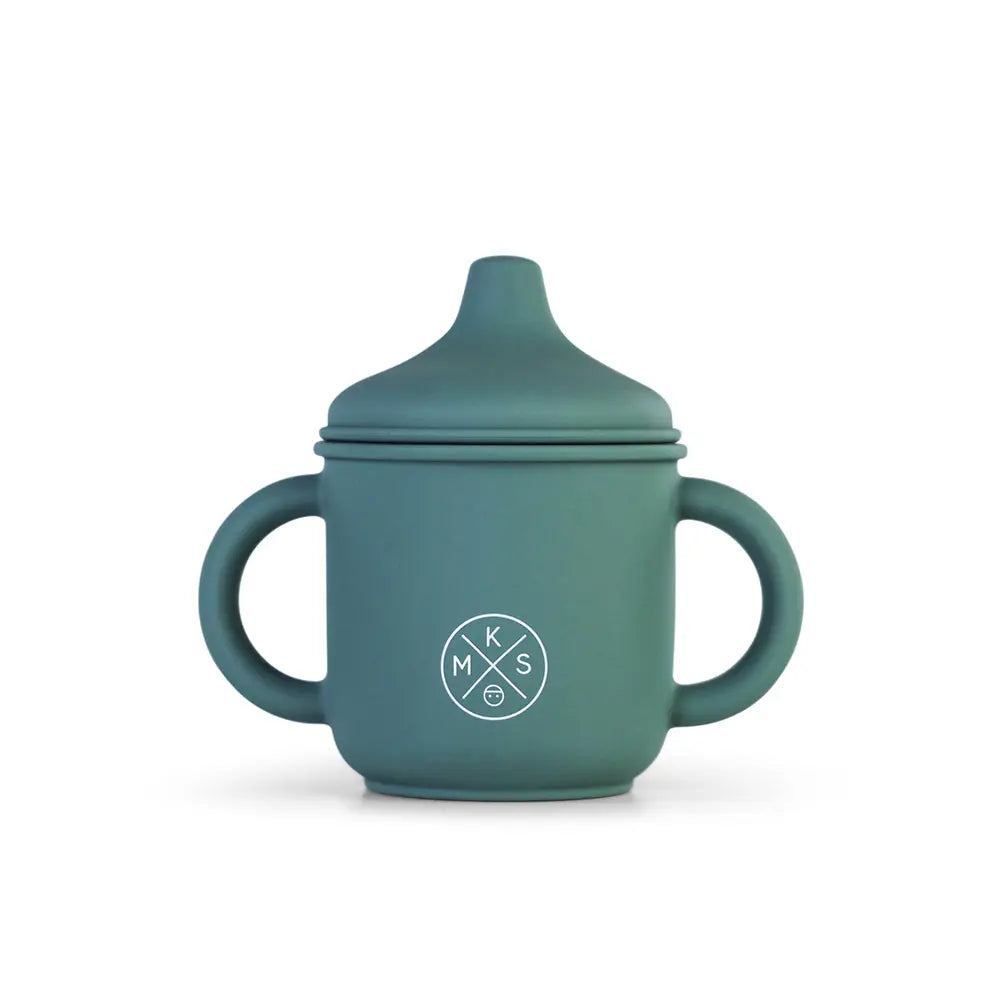 Silicone Sippy Cup with lid and handles Duck