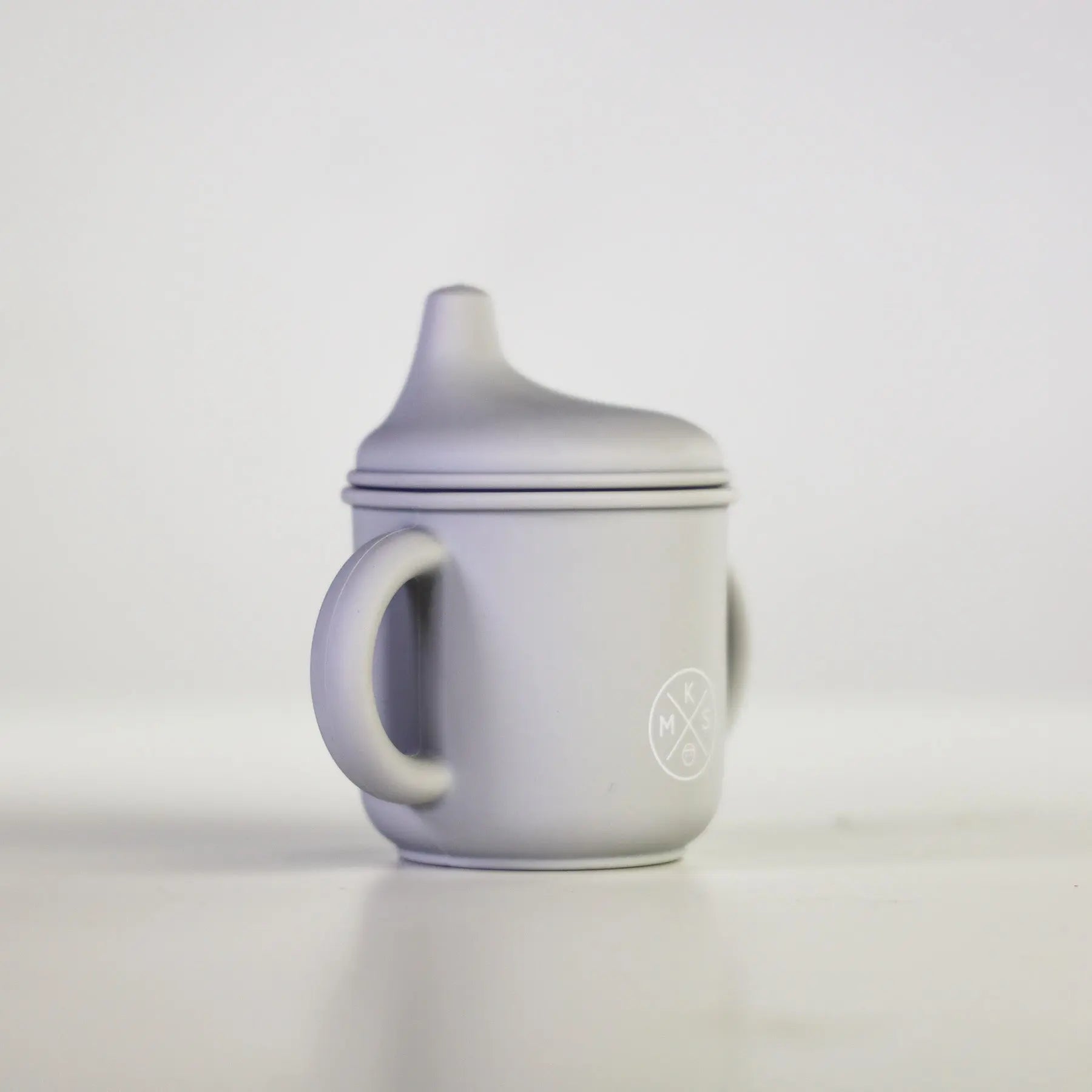Silicone Sippy Cup with lid and handles Light Grey