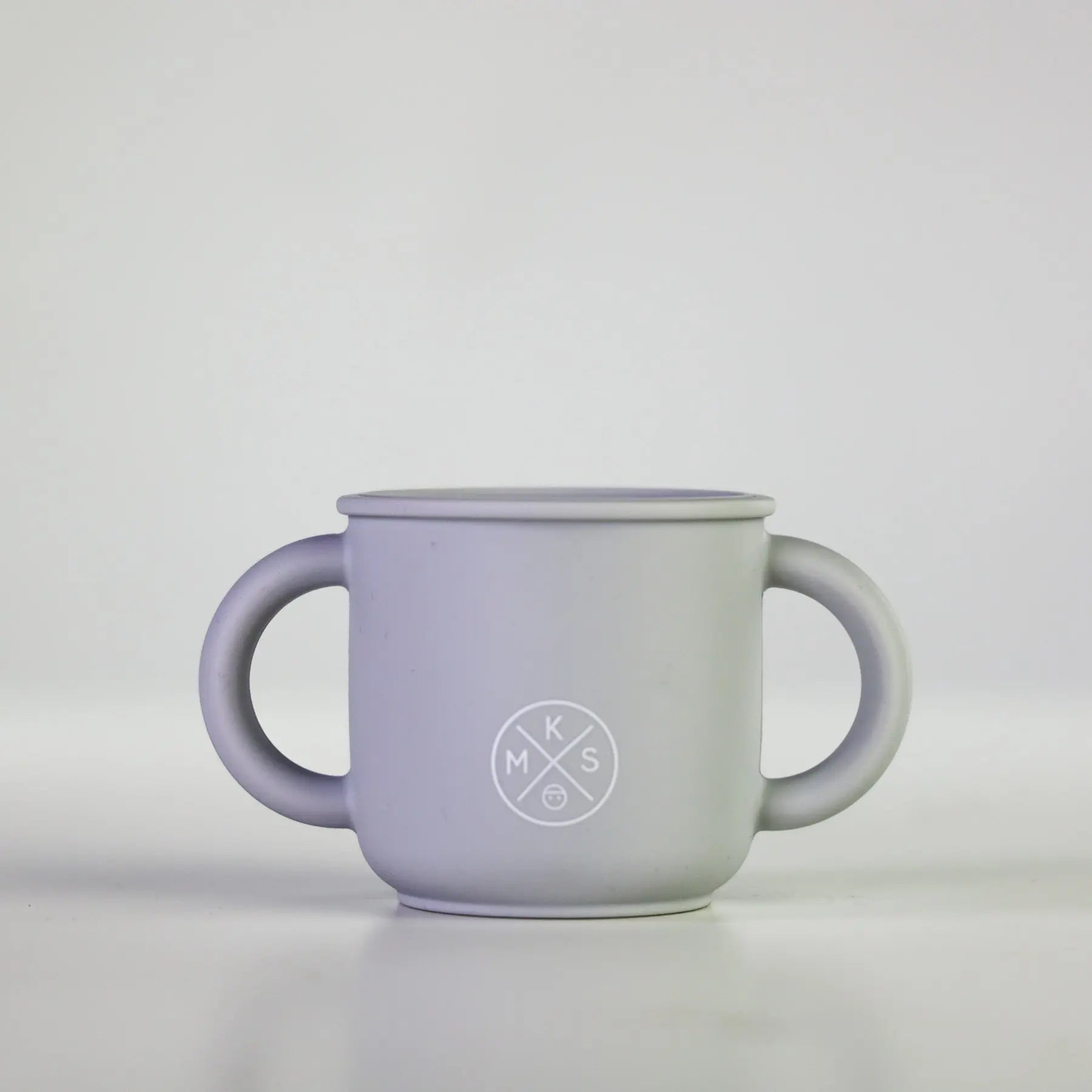 Silicone Sippy Cup with lid and handles Light Grey