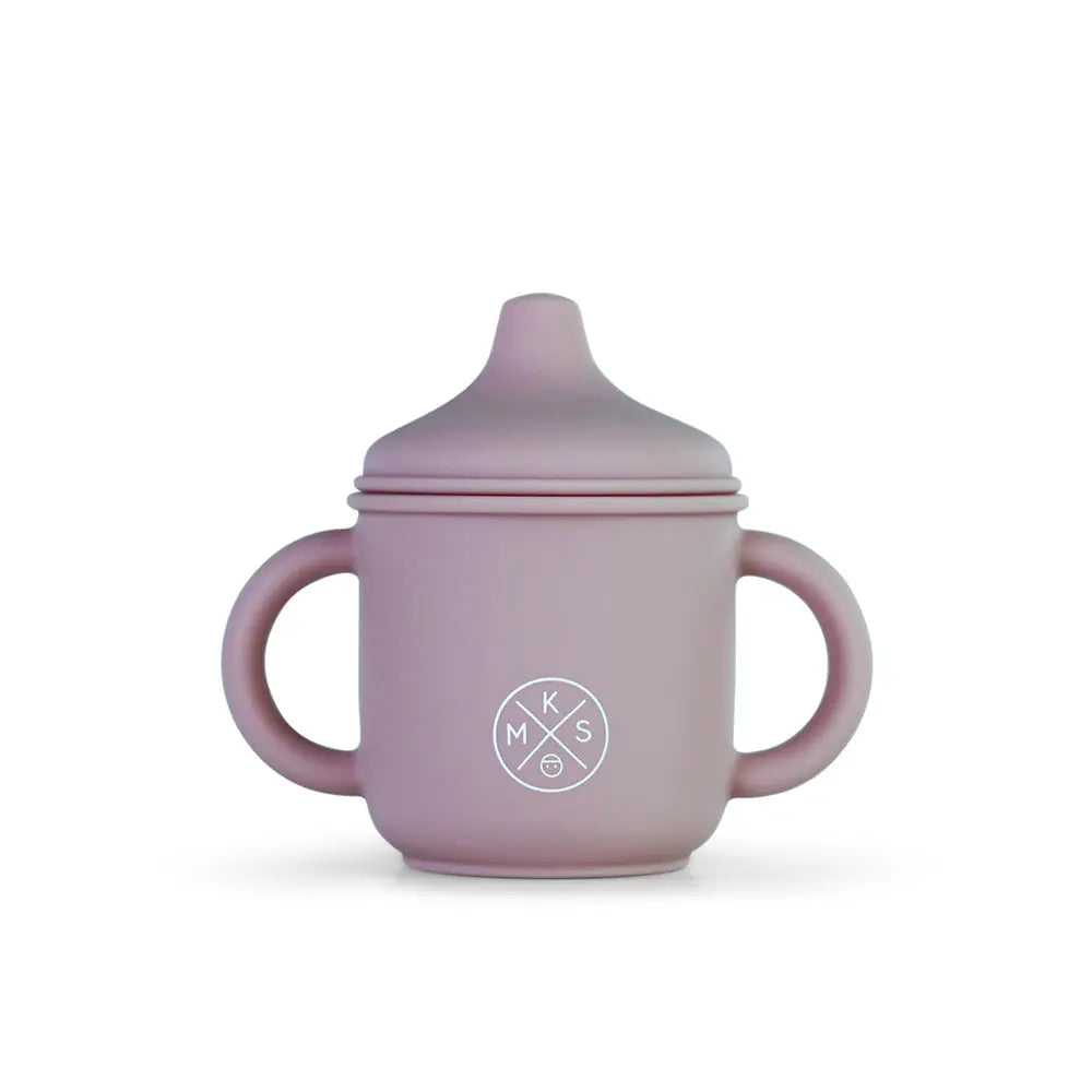 Silicone Sippy Cup with lid and handles Lilac