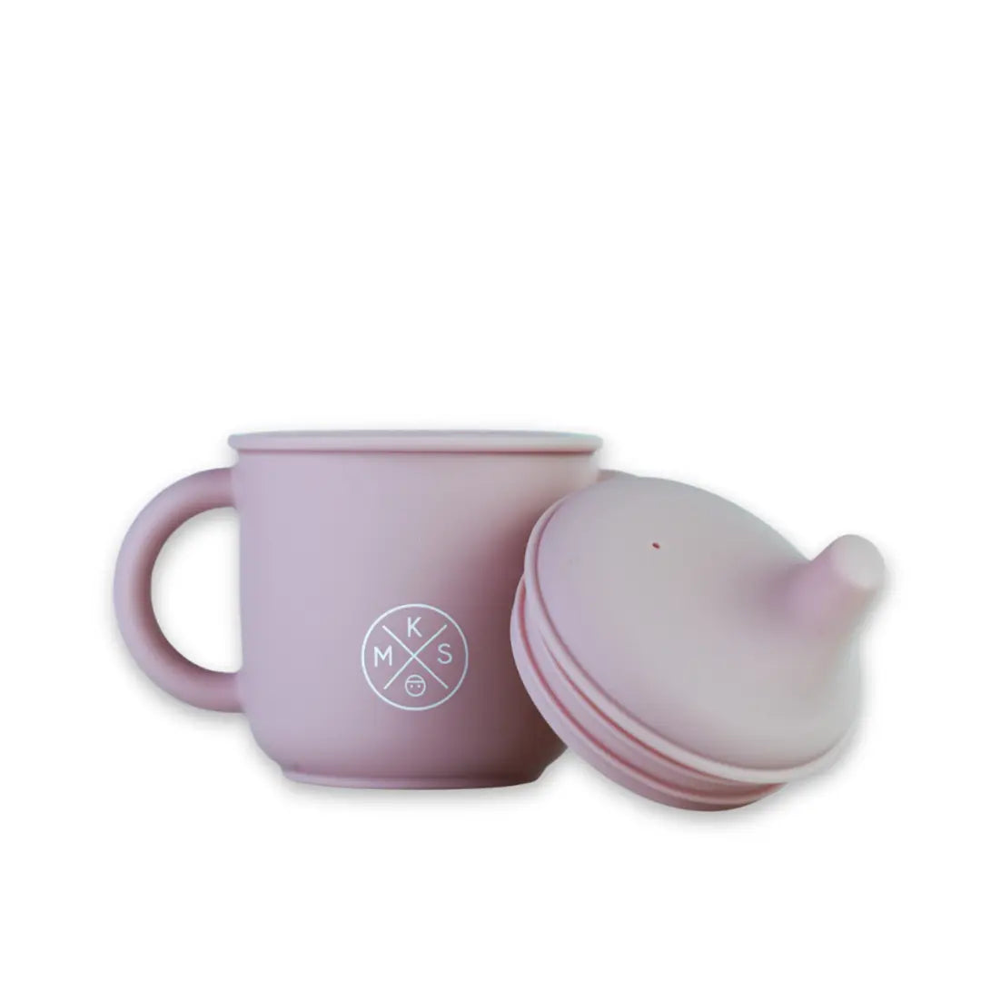 Silicone Sippy Cup with lid and handles Lilac