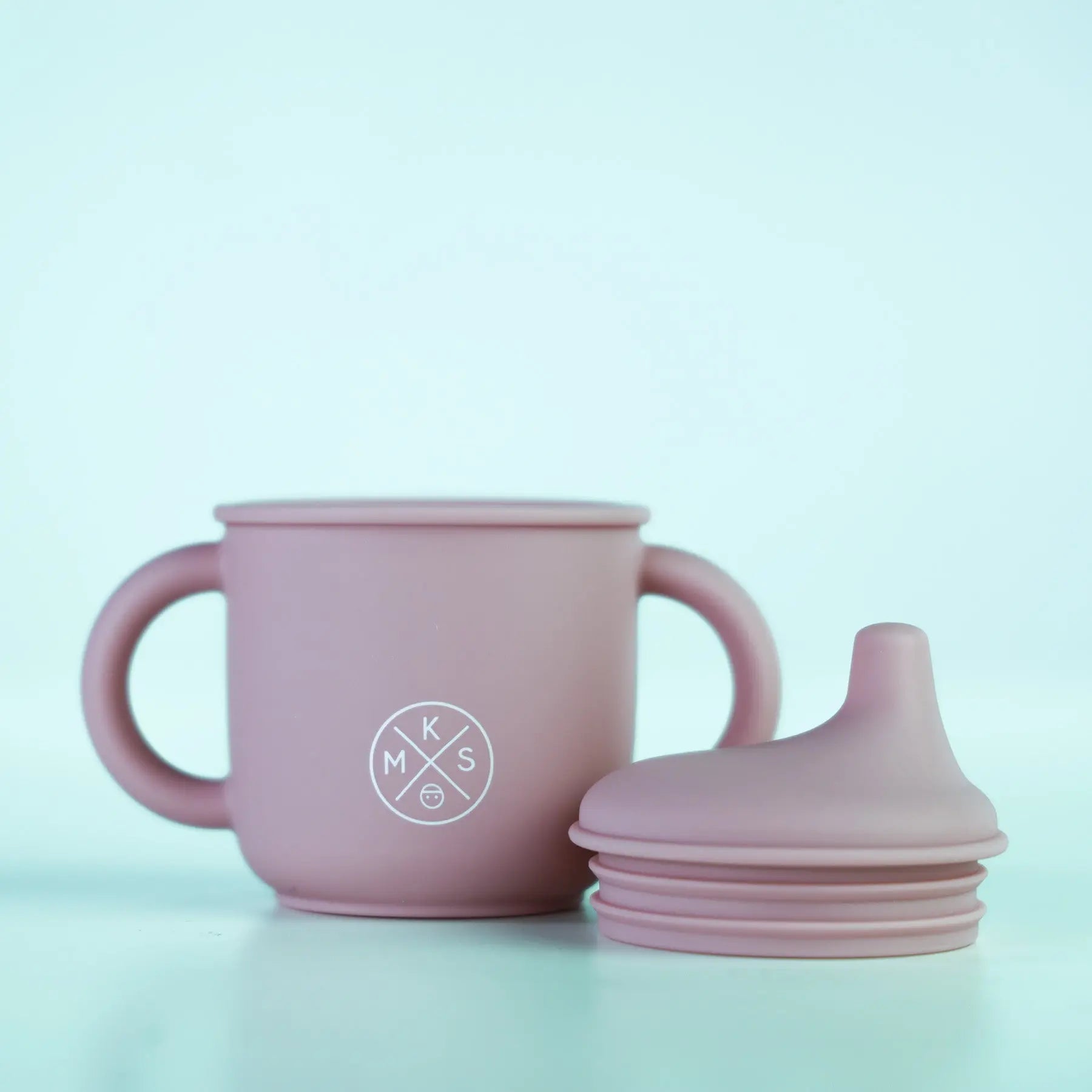 Silicone Sippy Cup with lid and handles Lilac