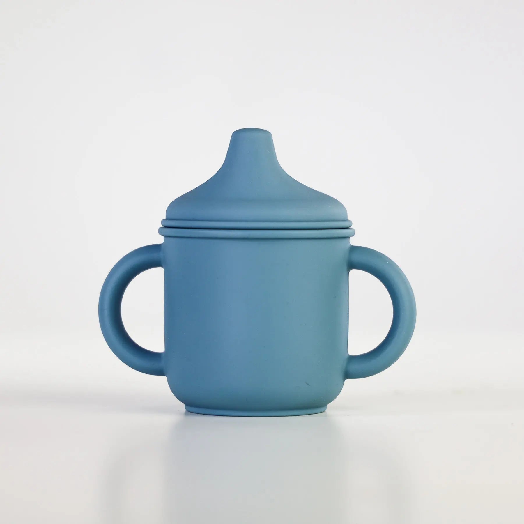 Silicone Sippy Cup with lid and handles Petrol
