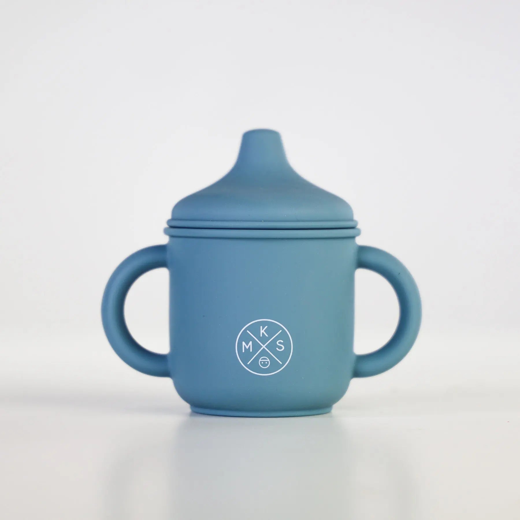 Silicone Sippy Cup with lid and handles Petrol