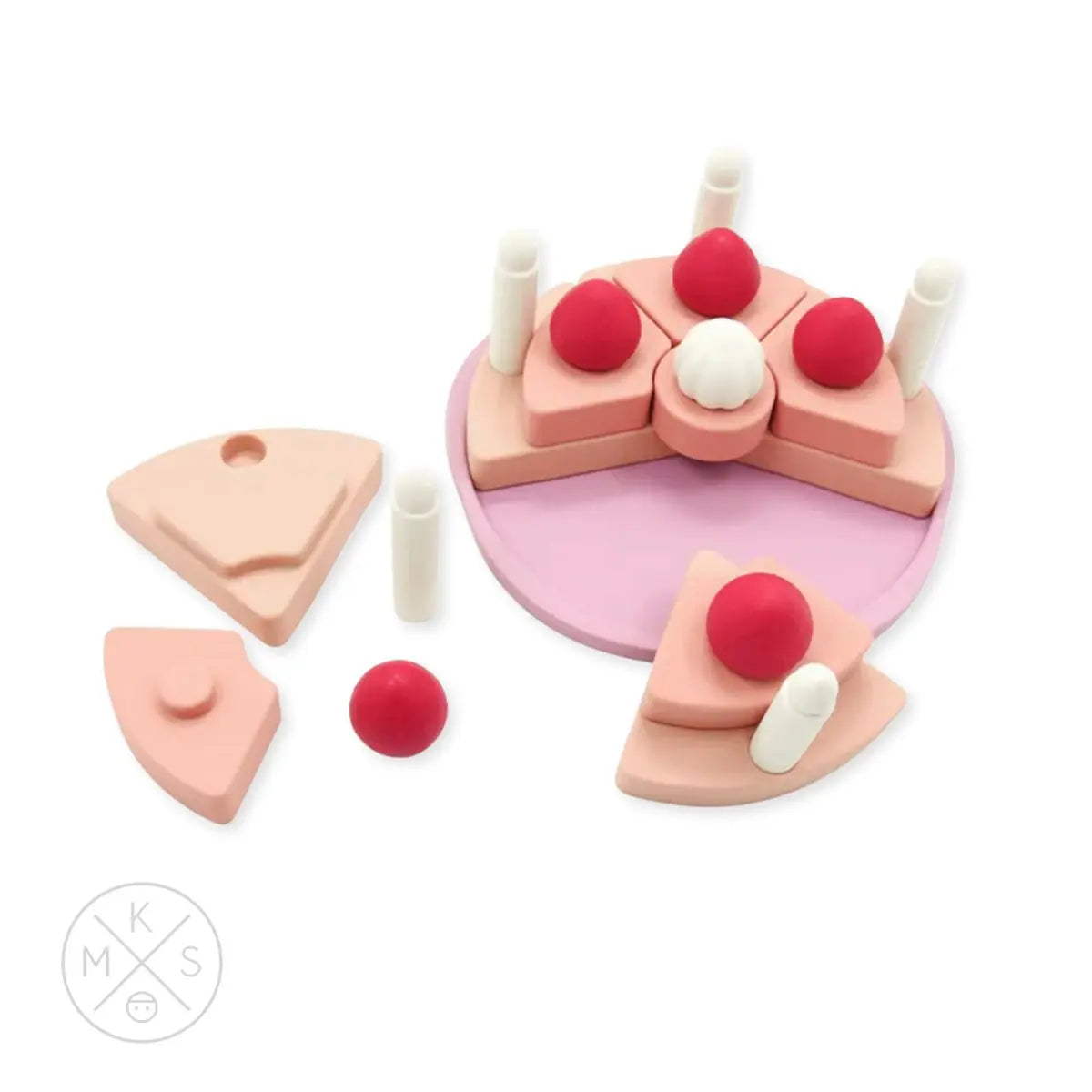 Silicone Strawberry Cake Pretend Play Stacker