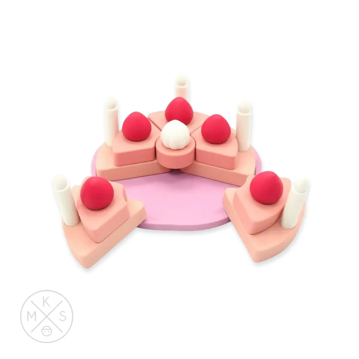 Silicone Strawberry Cake Pretend Play Stacker