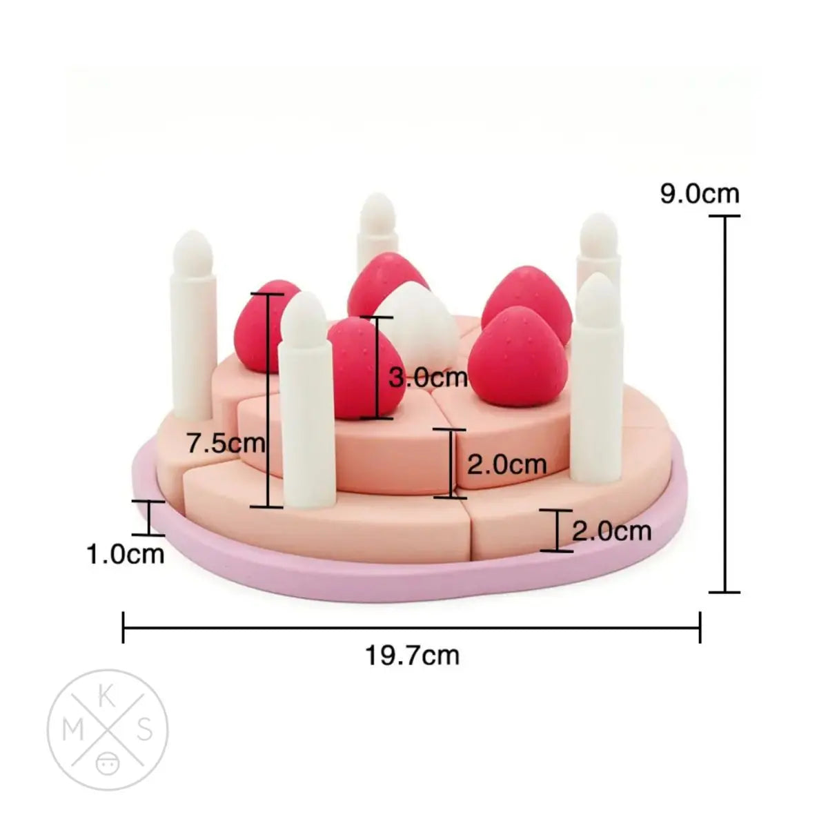 Silicone Strawberry Cake Pretend Play Stacker