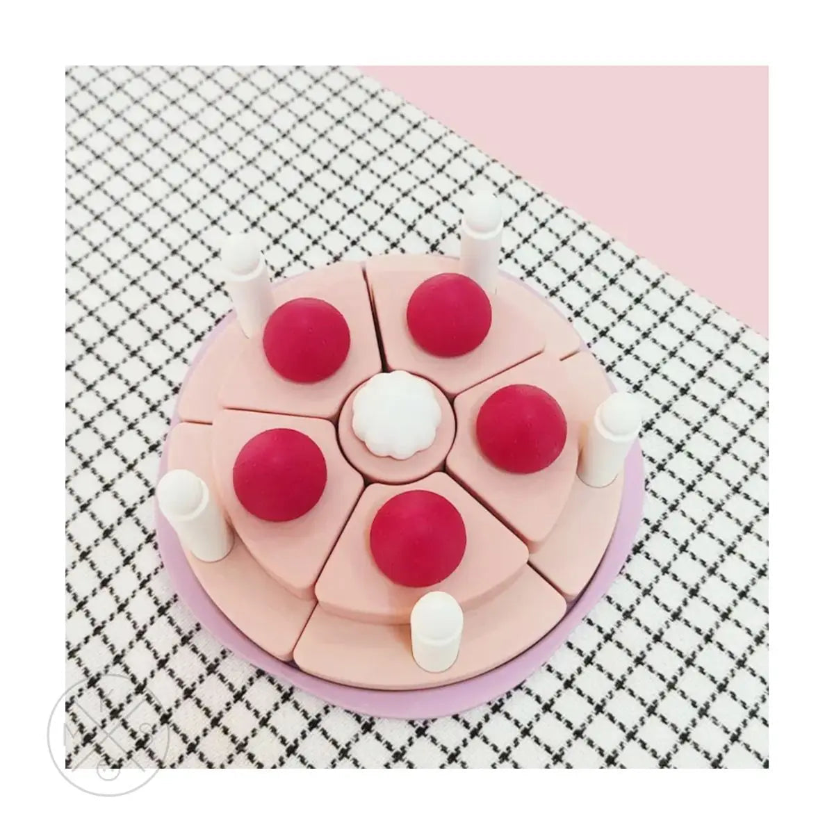 Silicone Strawberry Cake Pretend Play Stacker