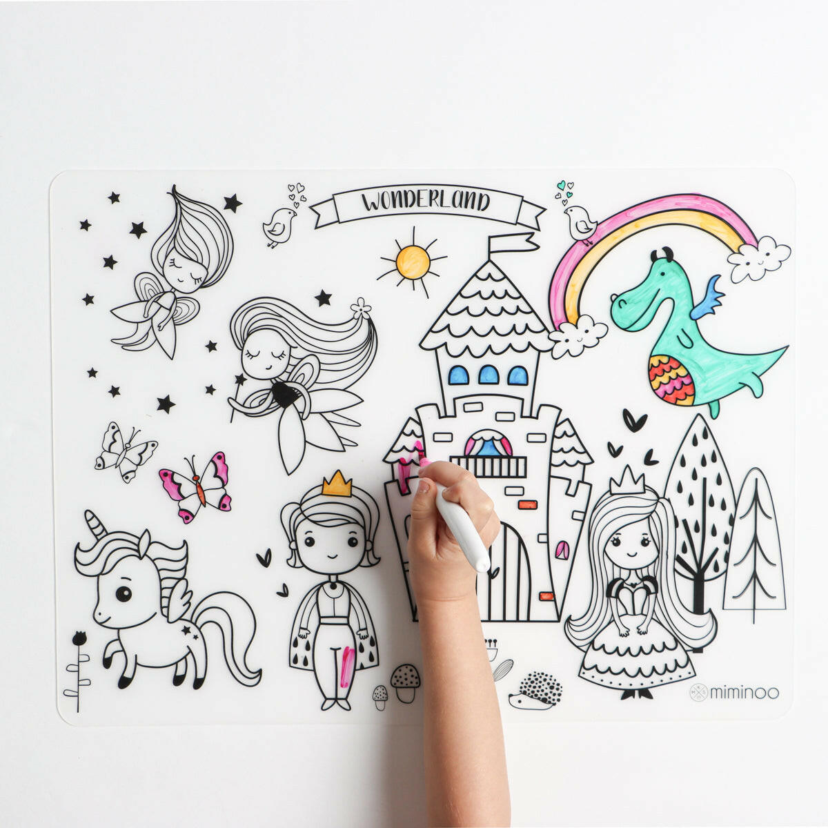Silicone Reusable Coloring Tablemat Set - Wonderland COLORING TABLEMAT MKS Miminoo   