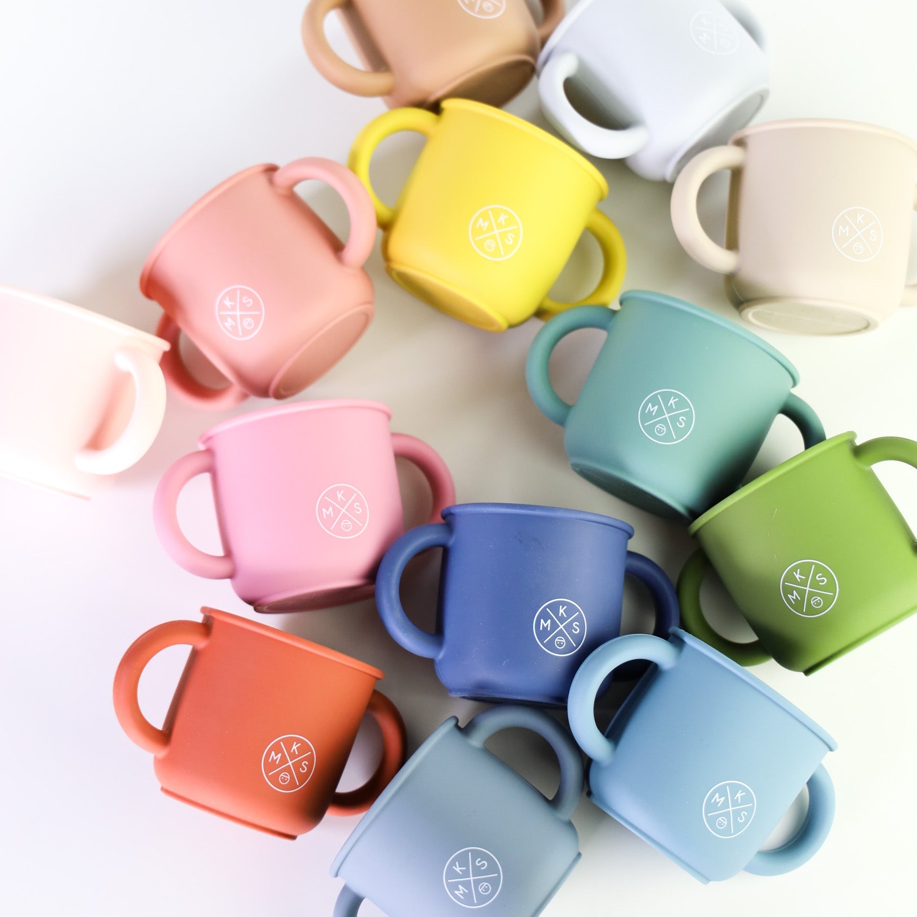 Silicone Sippy Cup with lid and handles Brick