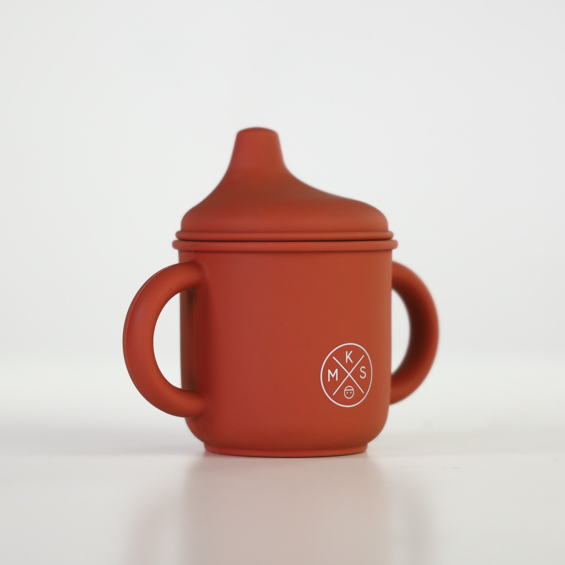Silicone Sippy Cup with lid and handles Brick