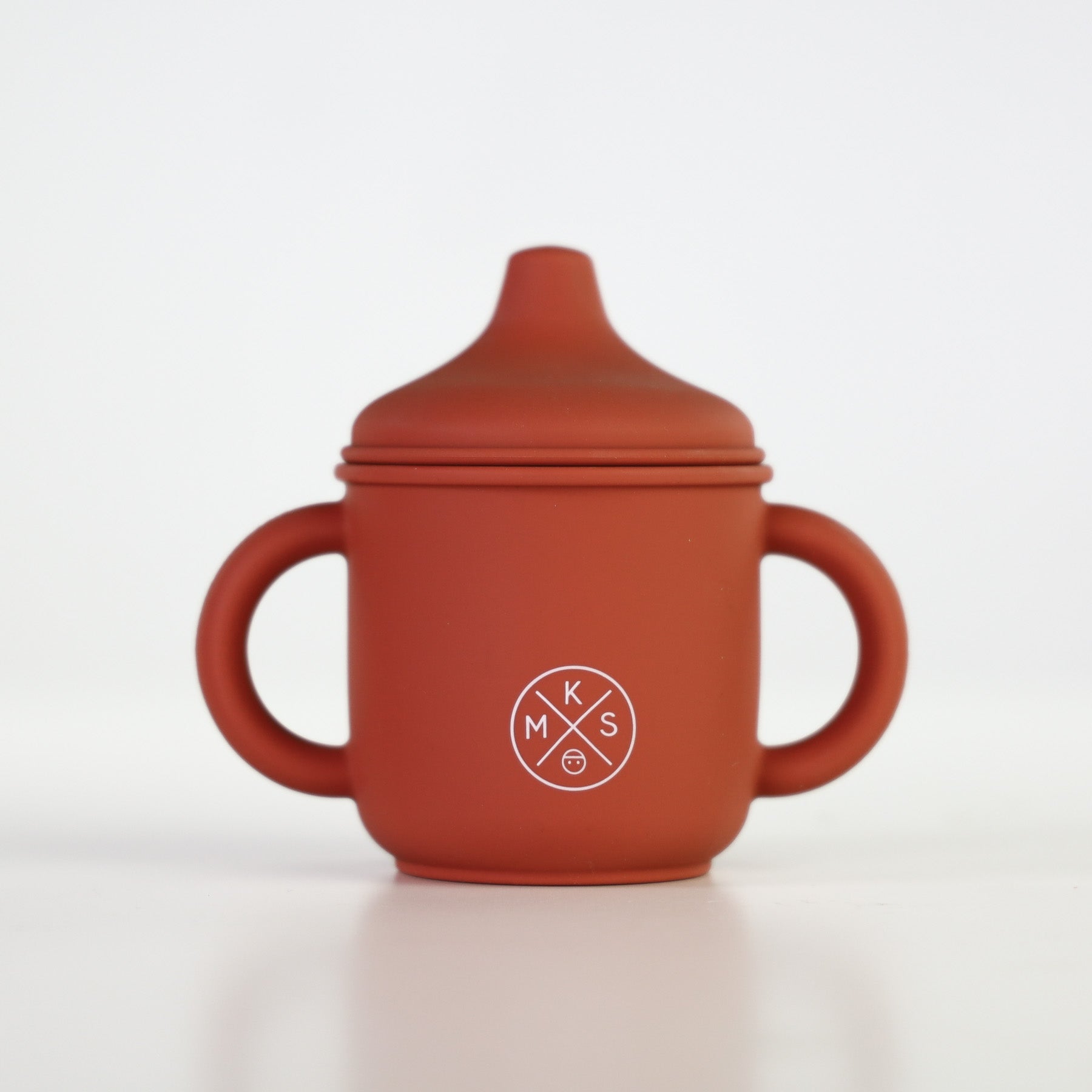 Silicone Sippy Cup with lid and handles Brick