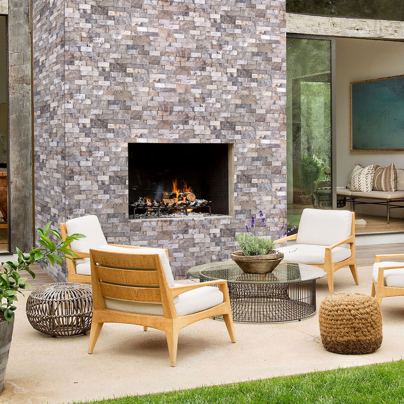 Silver Ledger 3D Panel 6"x24" Natural Travertine Wall Tile - Belair Collection
