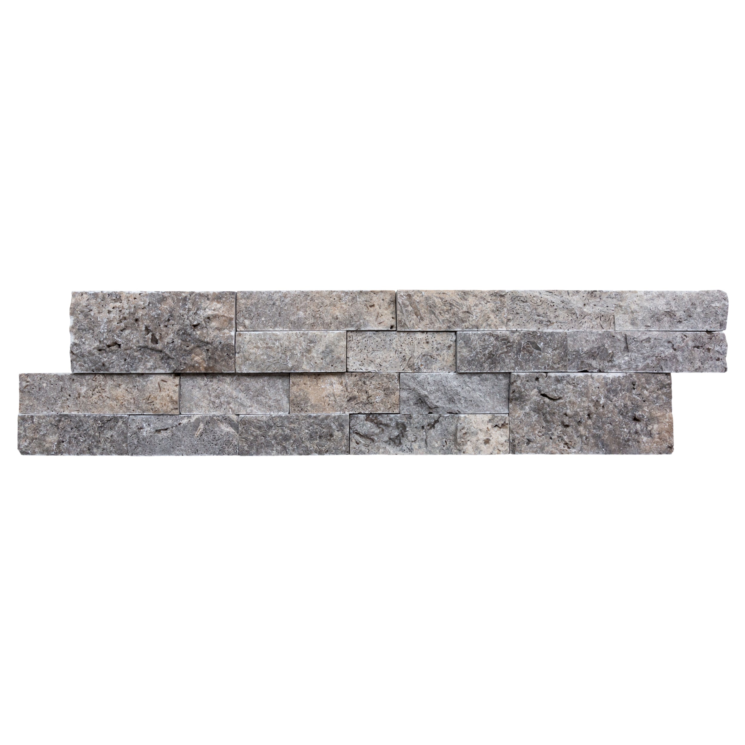 Silver Ledger 3D Panel 6"x24" Natural Travertine Wall Tile - Belair Collection