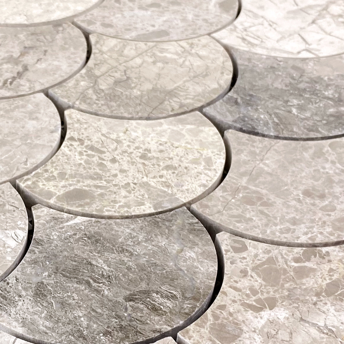 Silver Shadow Marble Laguna on 12" x 12" Mesh Mosaic Tile - Belair Collection
