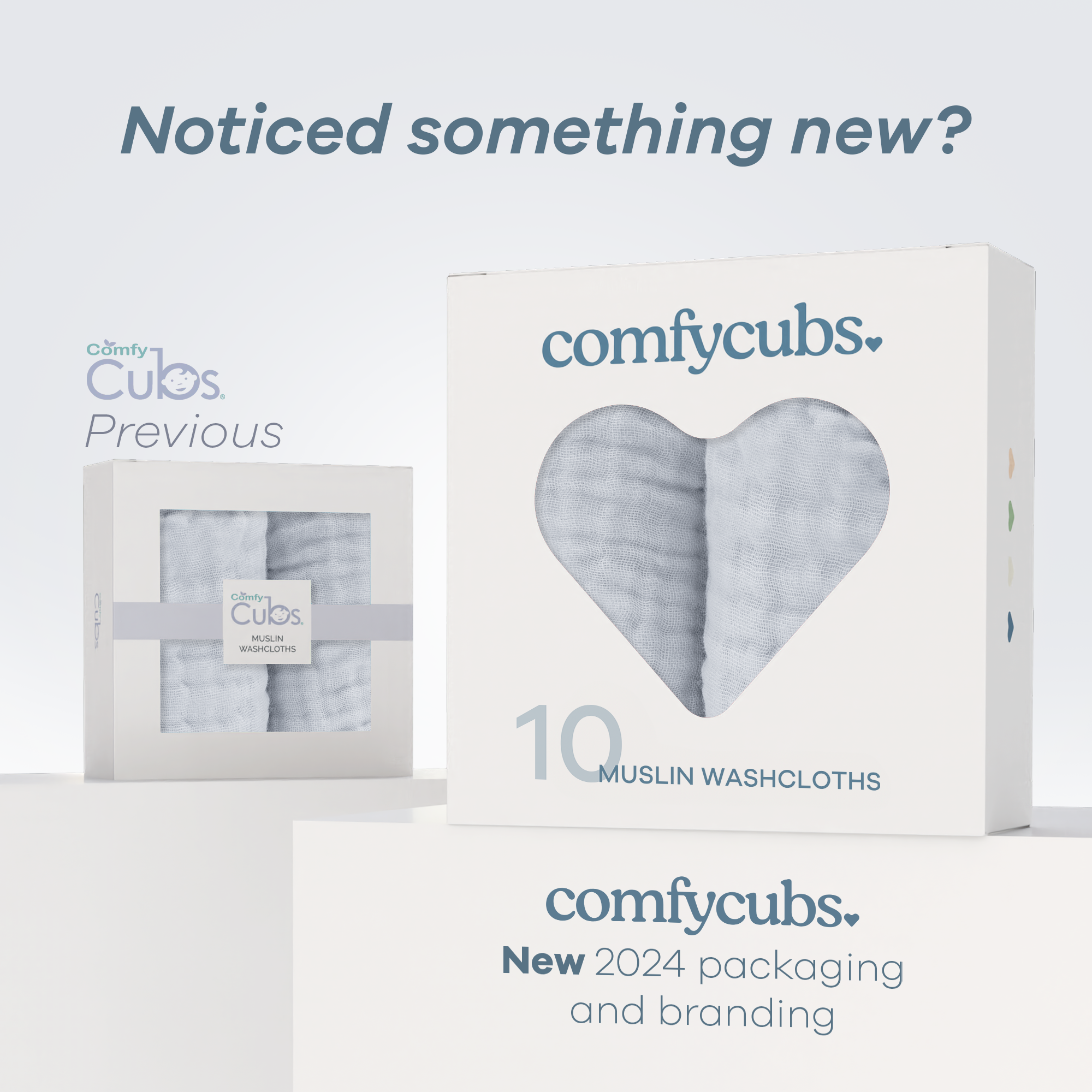 Muslin Washcloths by Comfy Cubs - Slate Grey