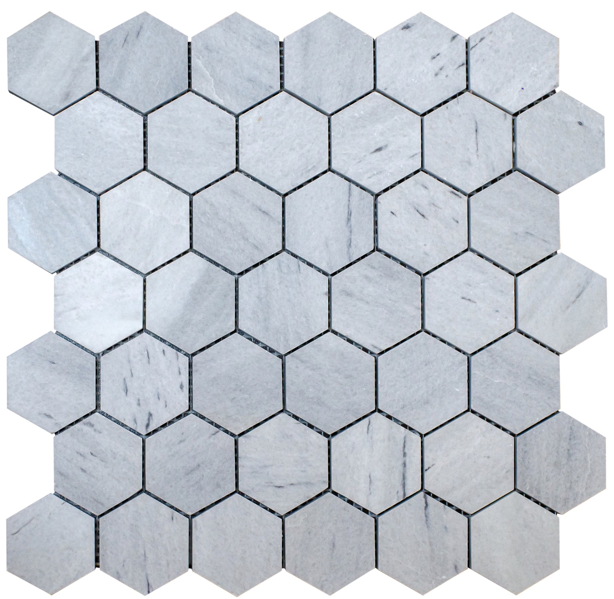 Solto White Marble 2" Hexagon on 12" x 12" Mesh Mosaic Tile - Belair Collection