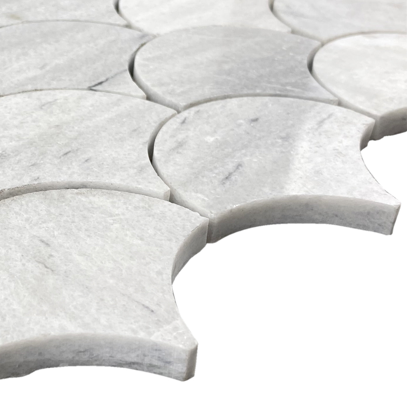 Solto White Marble Laguna on 12" x 12" Mesh Mosaic Tile - Belair Collection