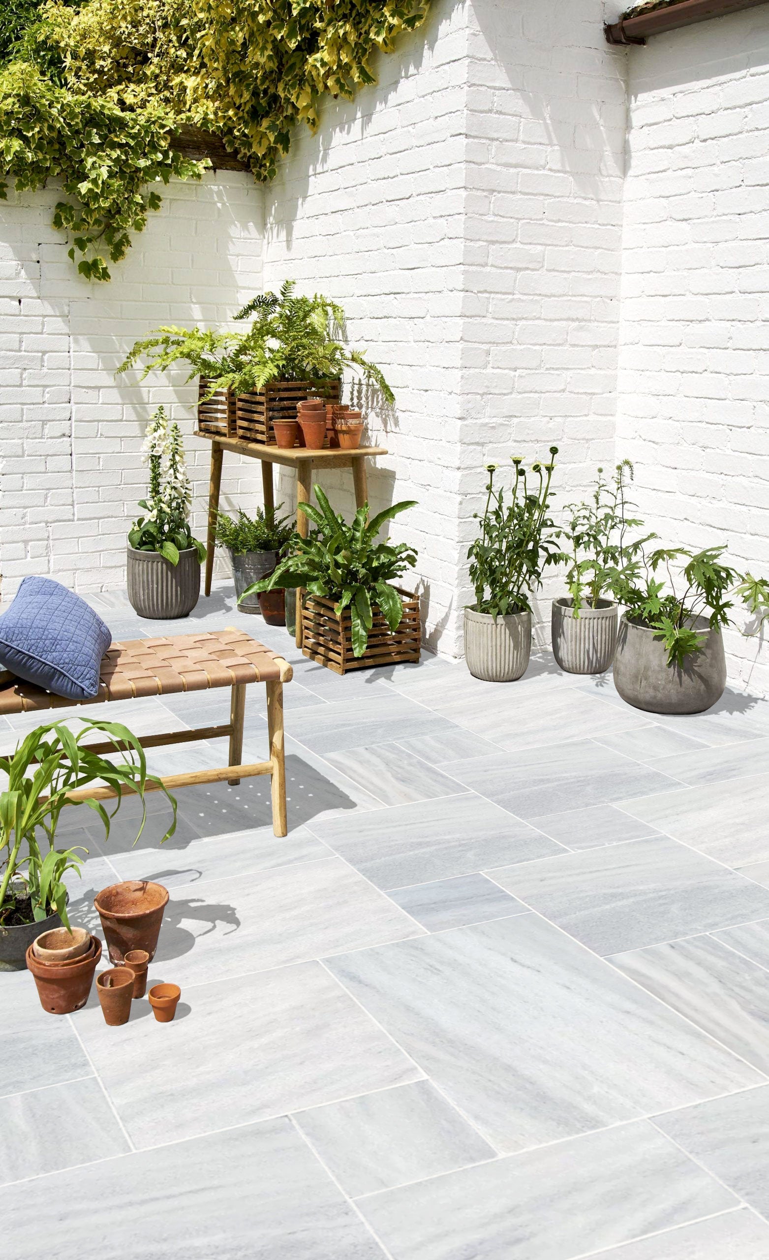 Solto White Marble Pattern Tumbled Pavers - Belair Collection