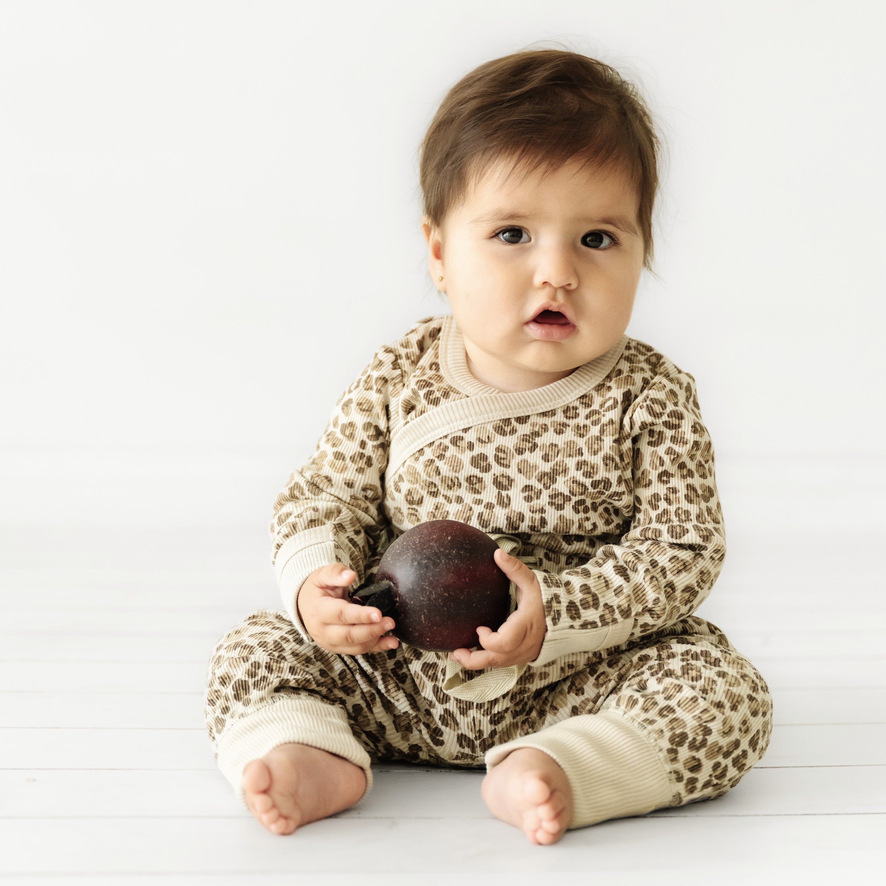 Organic Baby Onesie & Pants Outfit - Spotted Kimono Pant Set Makemake Organics   