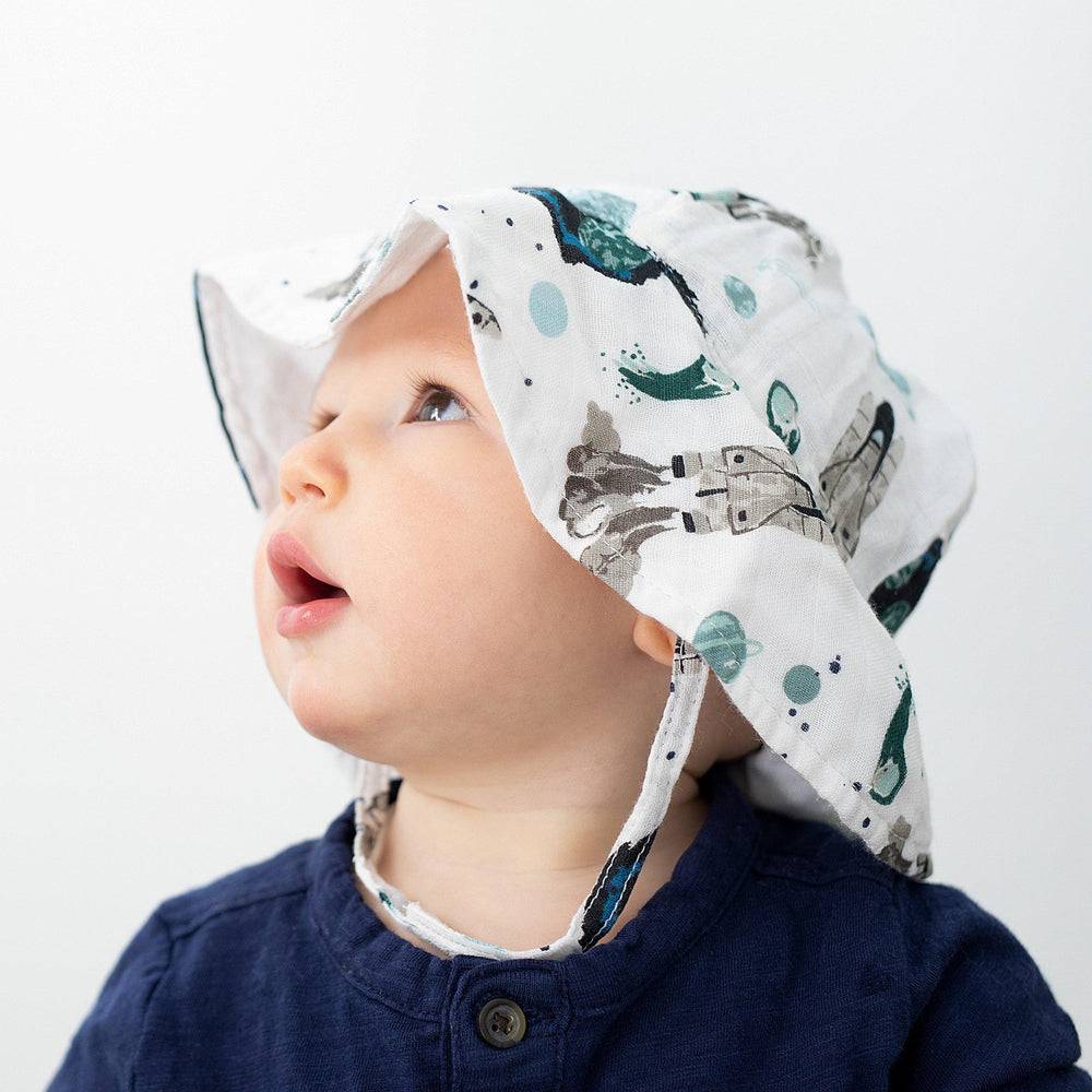 Space Oh So Soft Muslin Sun Hat Sun Hat Bebe au Lait   