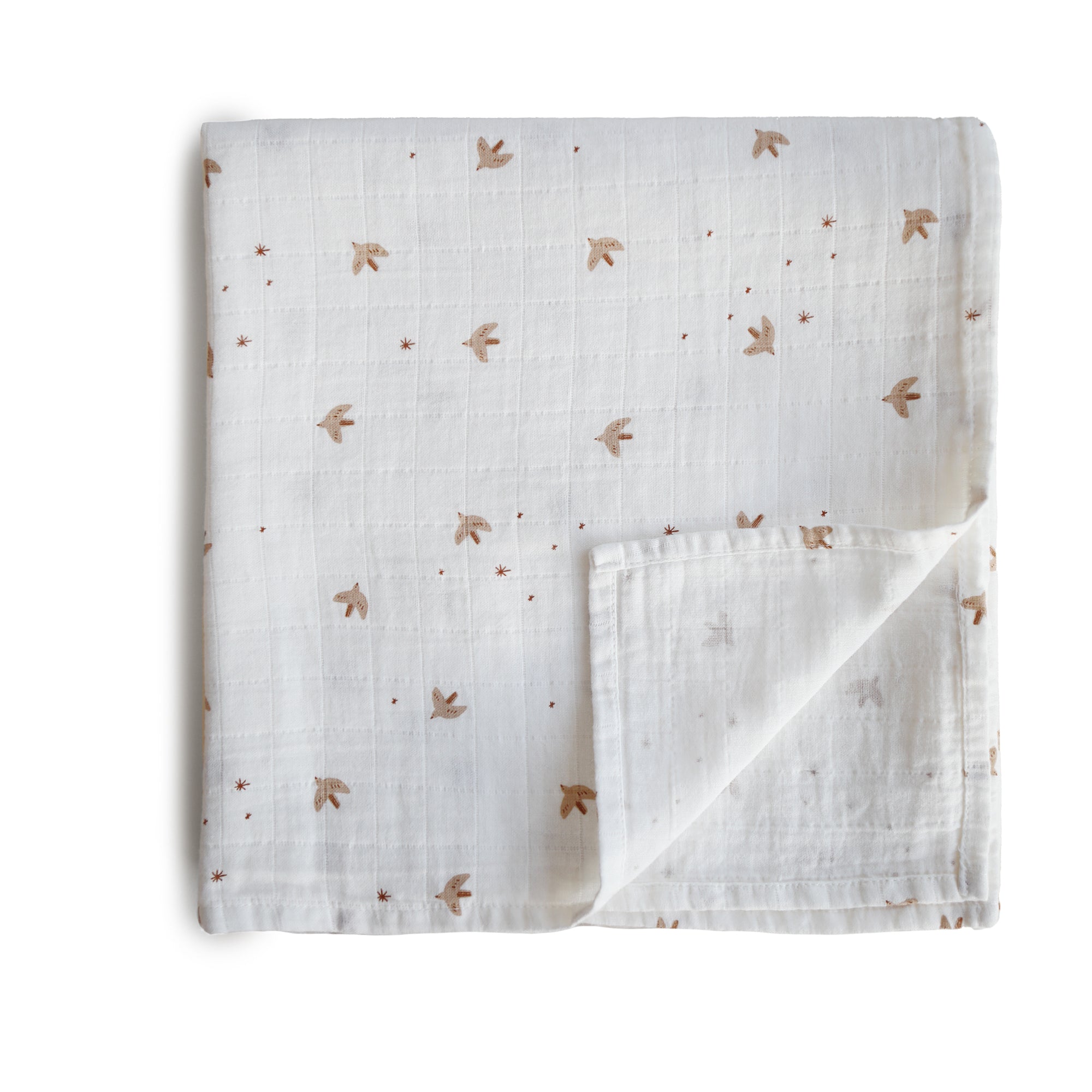 Organic Cotton Muslin Swaddle Blanket Swaddle Mushie Sparrow  