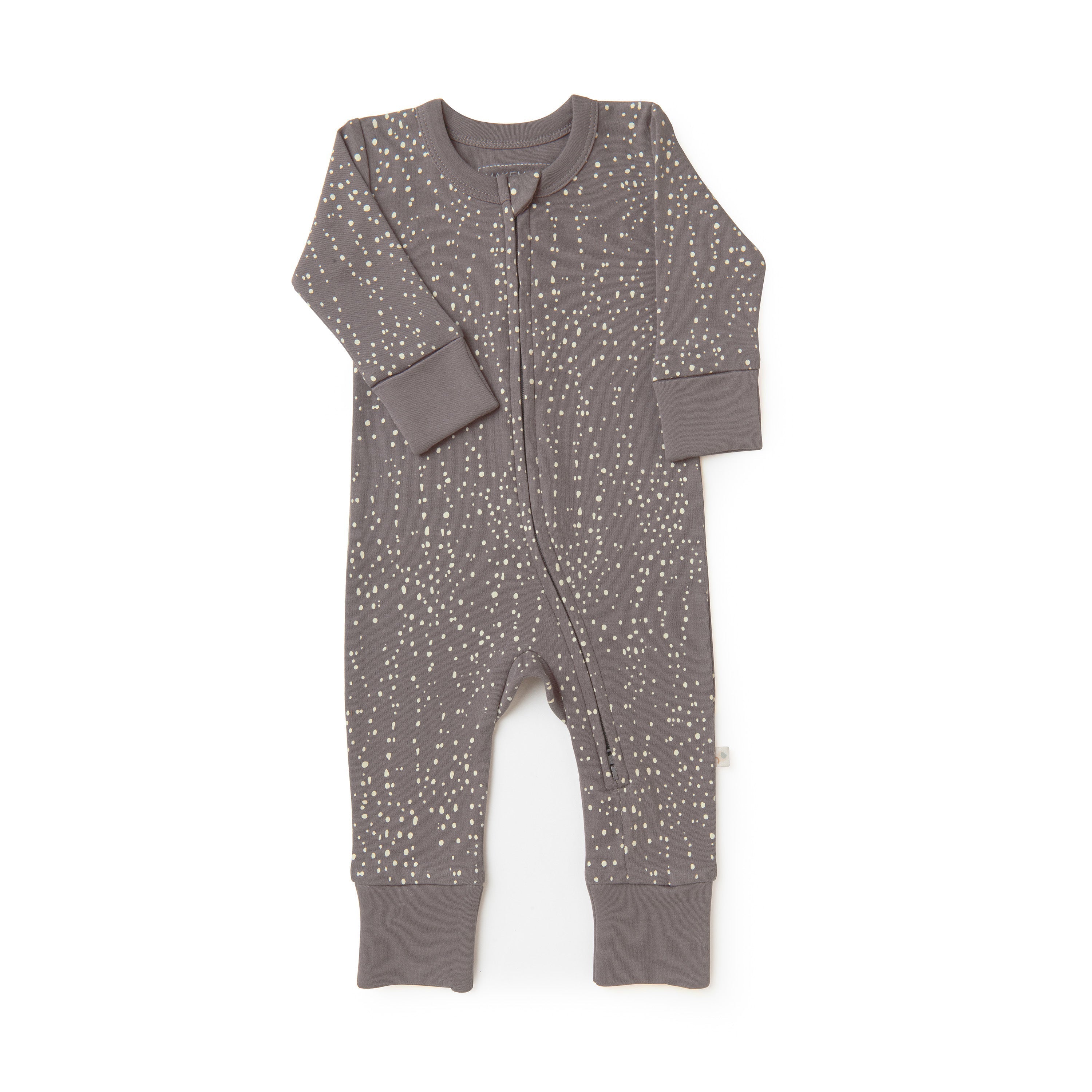 Organic Baby 2-Way Zip Romper - Speckle Zippered Romper Makemake Organics   