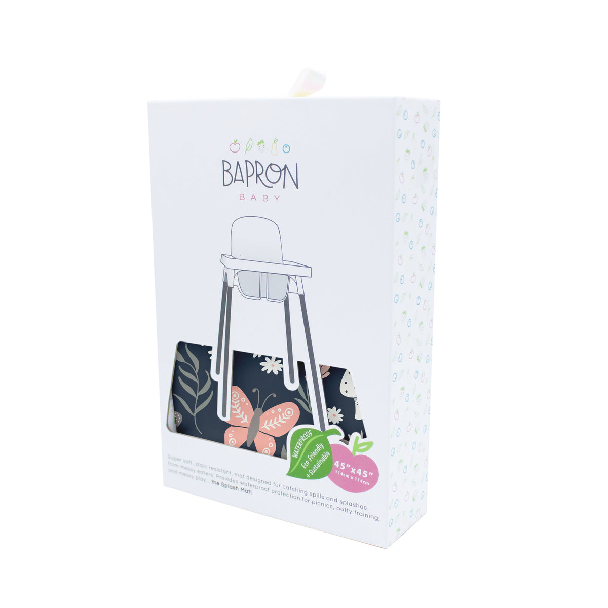 Butterfly Garden Splash Mat  - A Waterproof Catch-All for Highchair Spills and More!