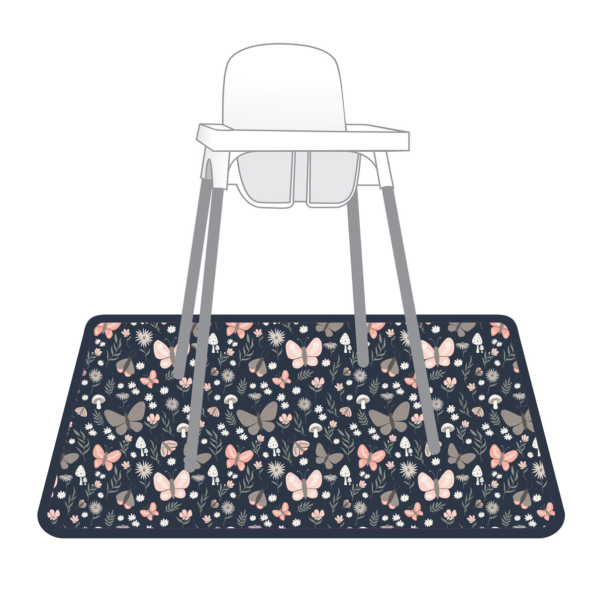 Butterfly Garden Splash Mat  - A Waterproof Catch-All for Highchair Spills and More!