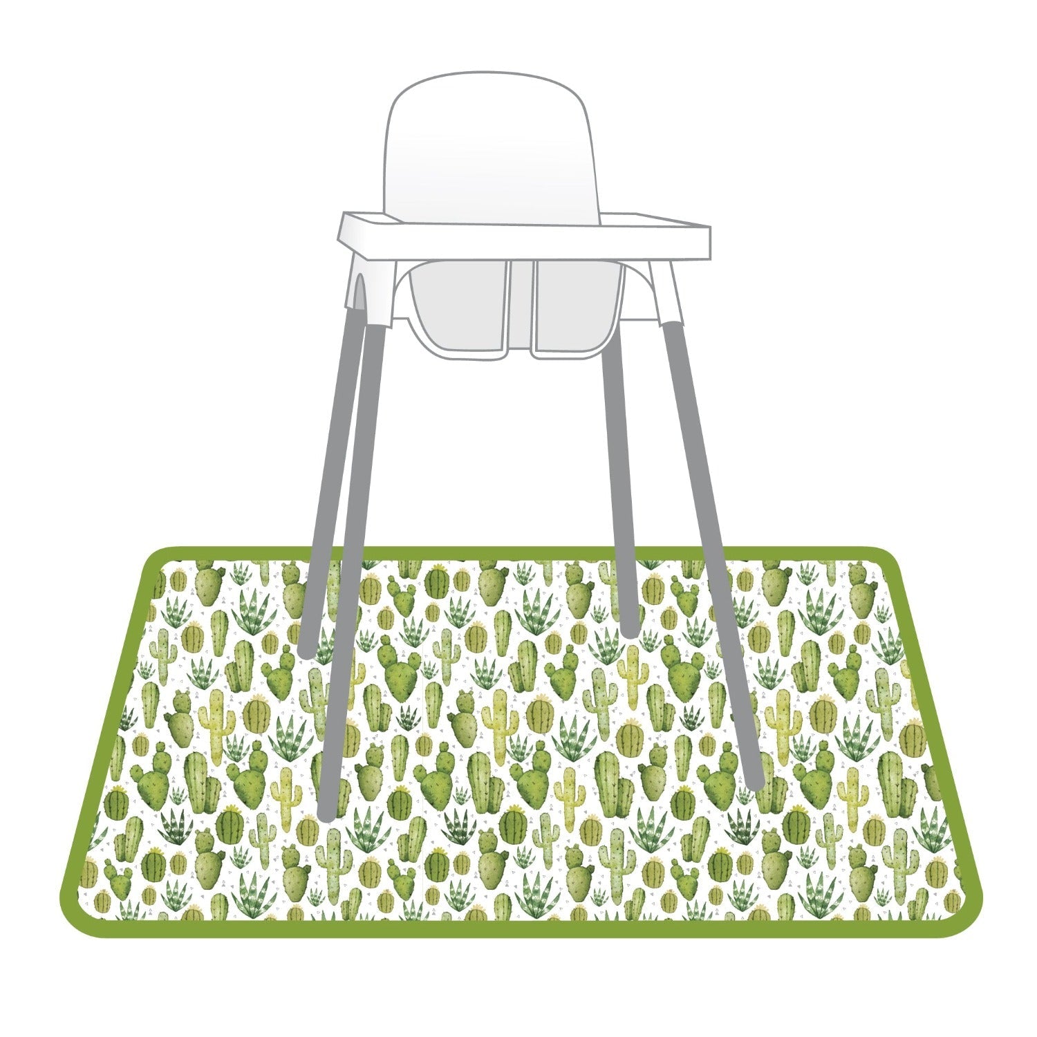 Desert Cactus Splash Mat - A Waterproof Catch-All for Highchair Spills and More!  BapronBaby   