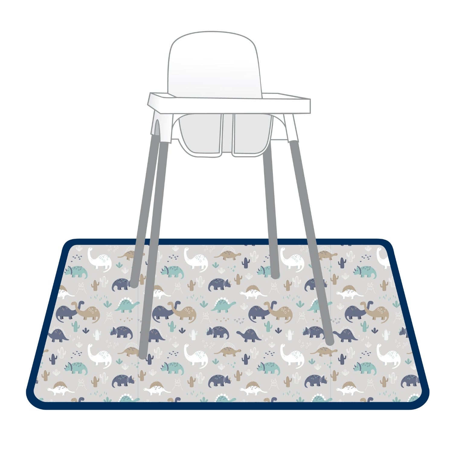 Desert Dinos Splash Mat - A Waterproof Catch-All for Highchair Spills and More!  BapronBaby   