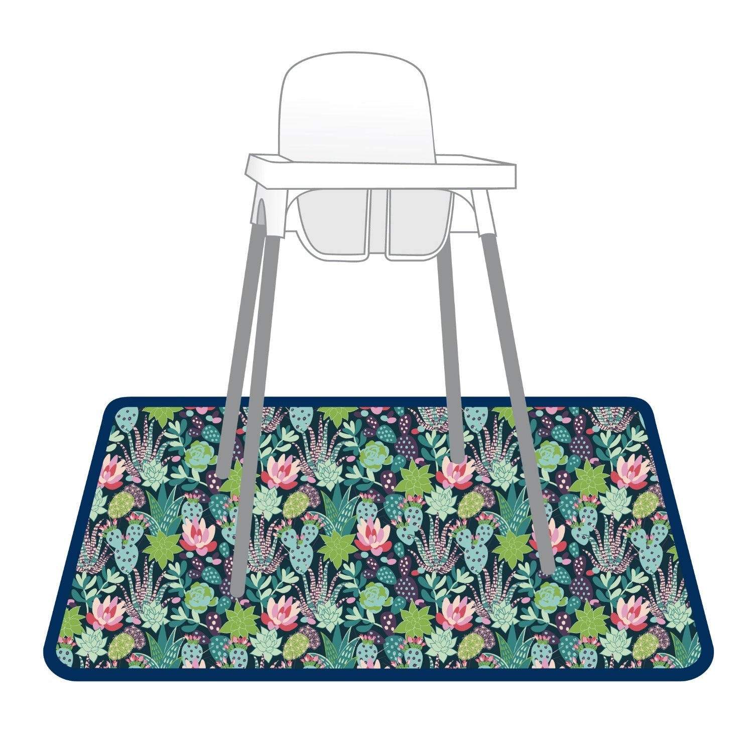 Desert Floral Splash Mat - A Waterproof Catch-All for Highchair Spills and More!  BapronBaby   