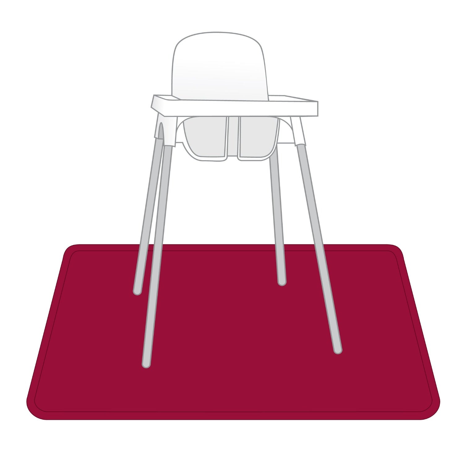 Solid Cranberry Minimalist Splash Mat - A Waterproof Catch-All for Highchair Spills and More!  BapronBaby   