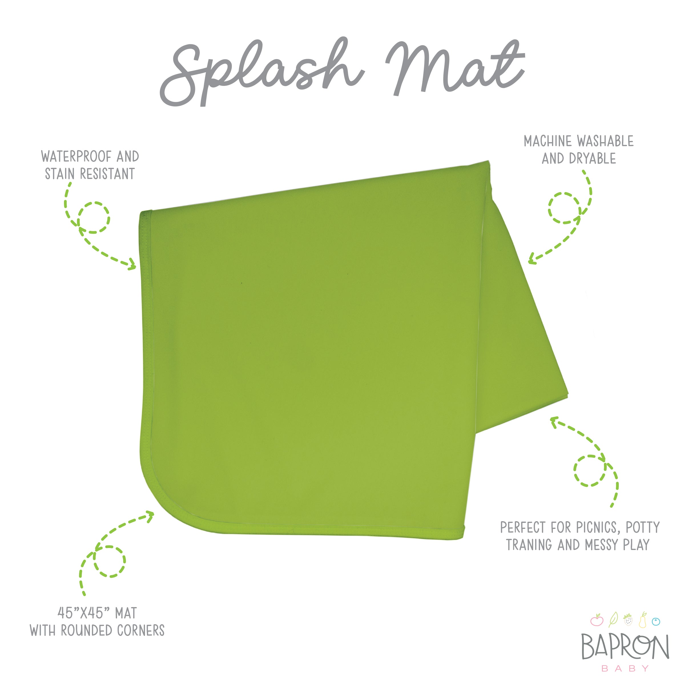 Solid Ribbit Minimalist Splash Mat - A Waterproof Catch-All for Highchair Spills and More! SALE  BapronBaby   