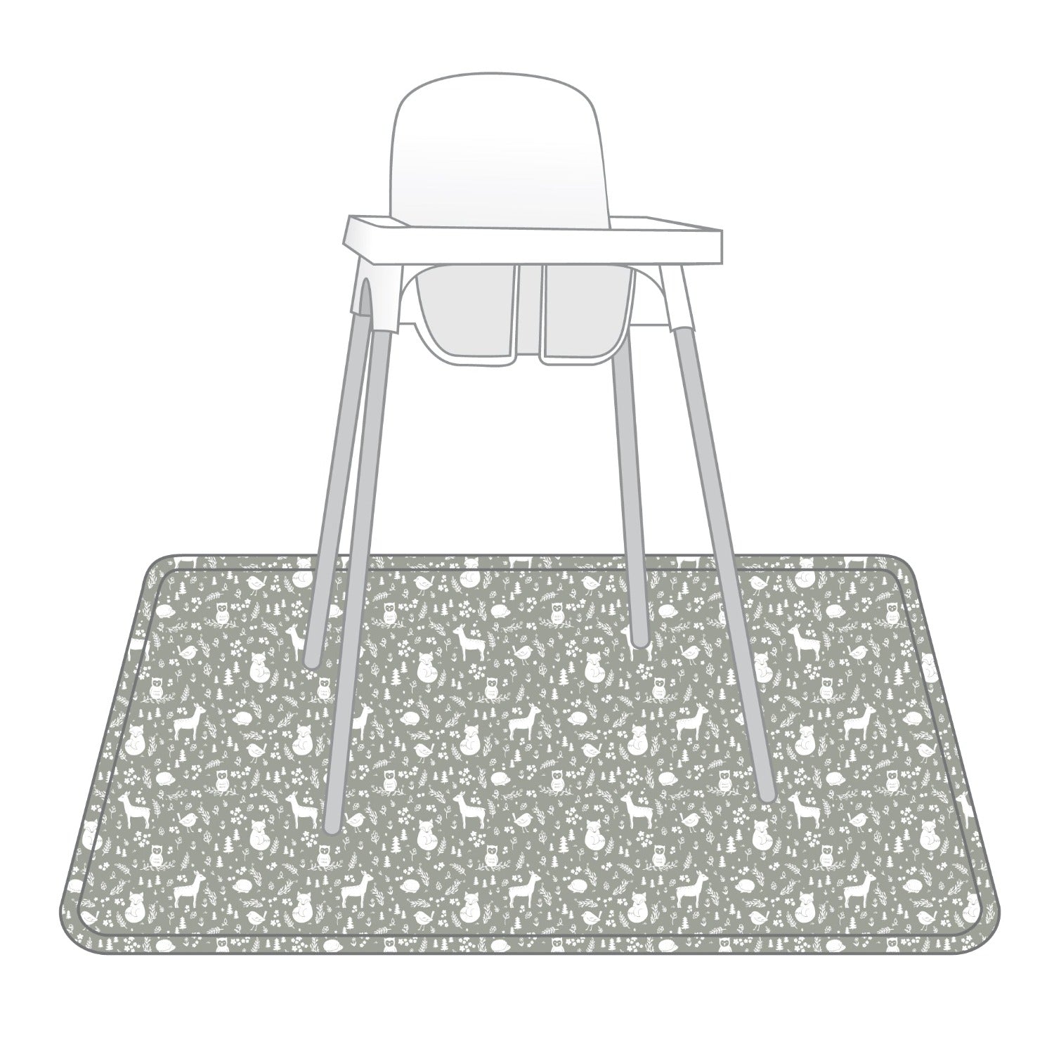 Forest Friends Splash Mat - A Waterproof Catch-All for Highchair Spills and More!  BapronBaby   