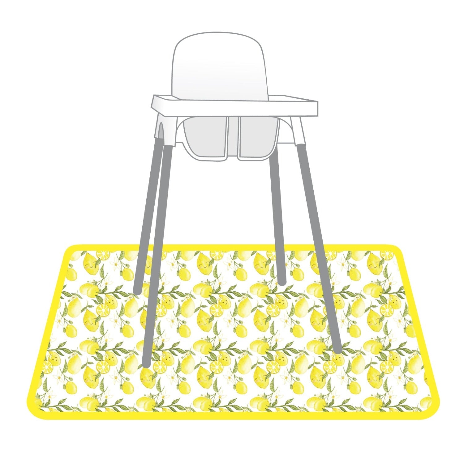 Fresh Lemon Splash Mat - A Waterproof Catch-All for Highchair Spills and More!  BapronBaby   