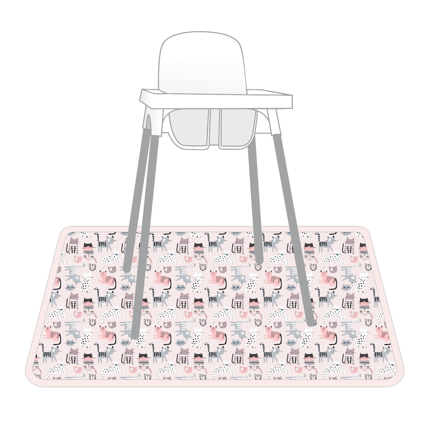 Kitty Splash Mat - A Waterproof Catch-All for Highchair Spills and More!  BapronBaby   