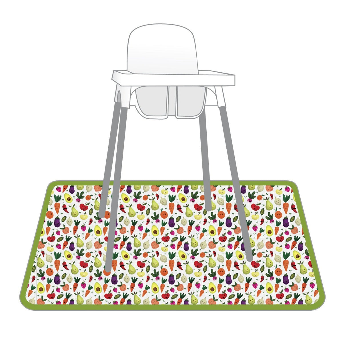 Market Fresh Produce Splash Mat - A Waterproof Catch-All for Highchair Spills and More!