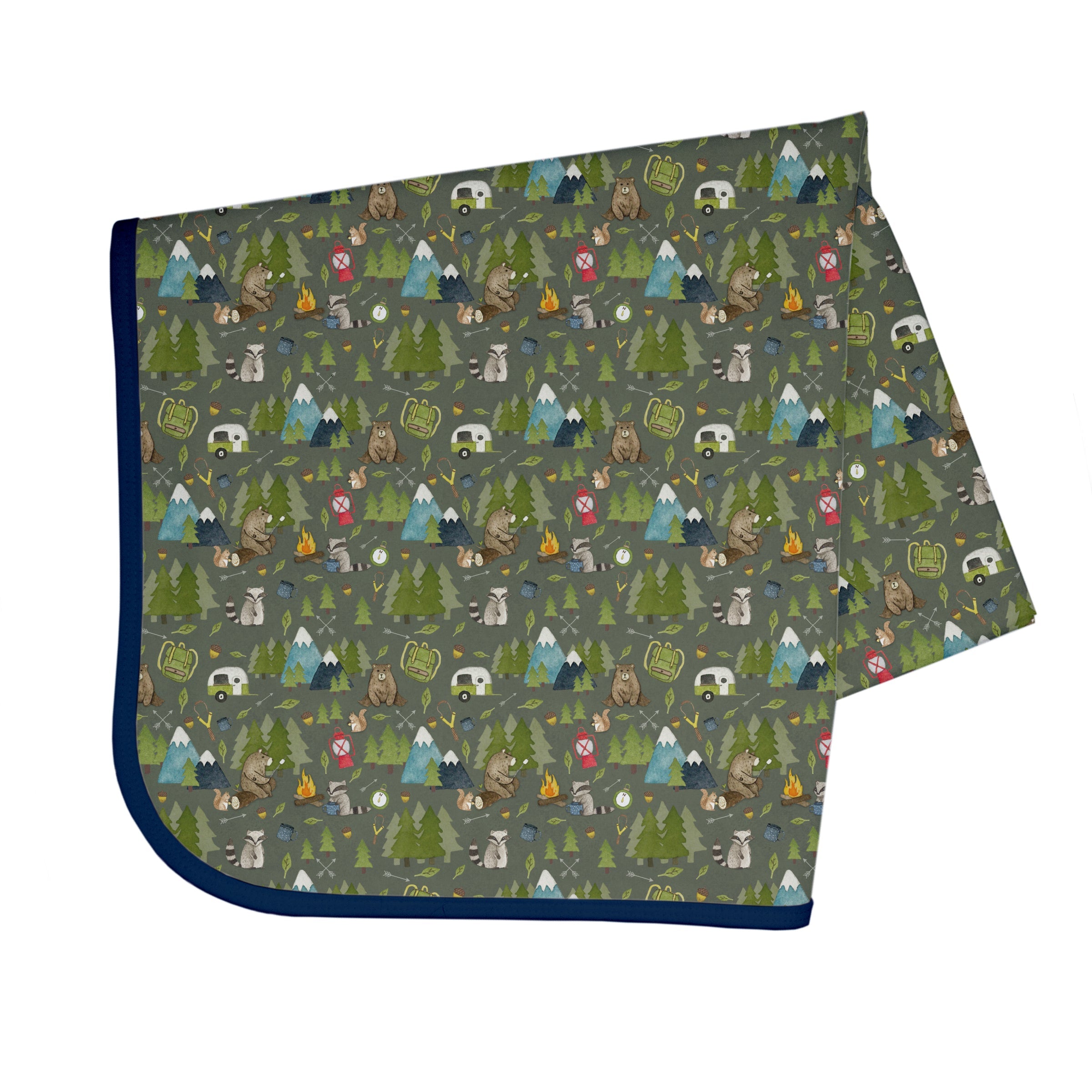 Camping Bears Splash Mat - A Waterproof Catch-All for Highchair Spills and More!  BapronBaby   