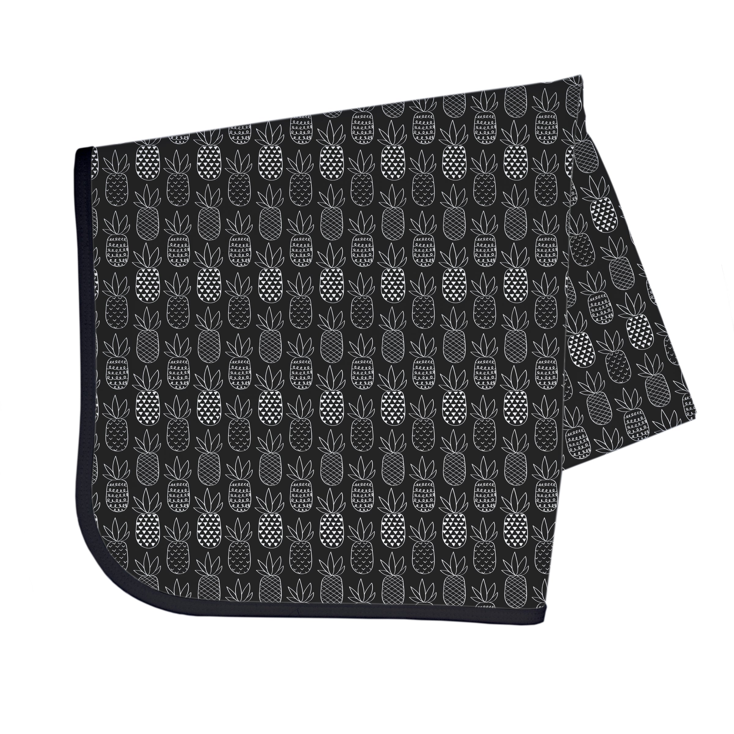 Pineapple Monochrome Splash Mat - A Waterproof Catch-All for Highchair Spills and More!  BapronBaby   