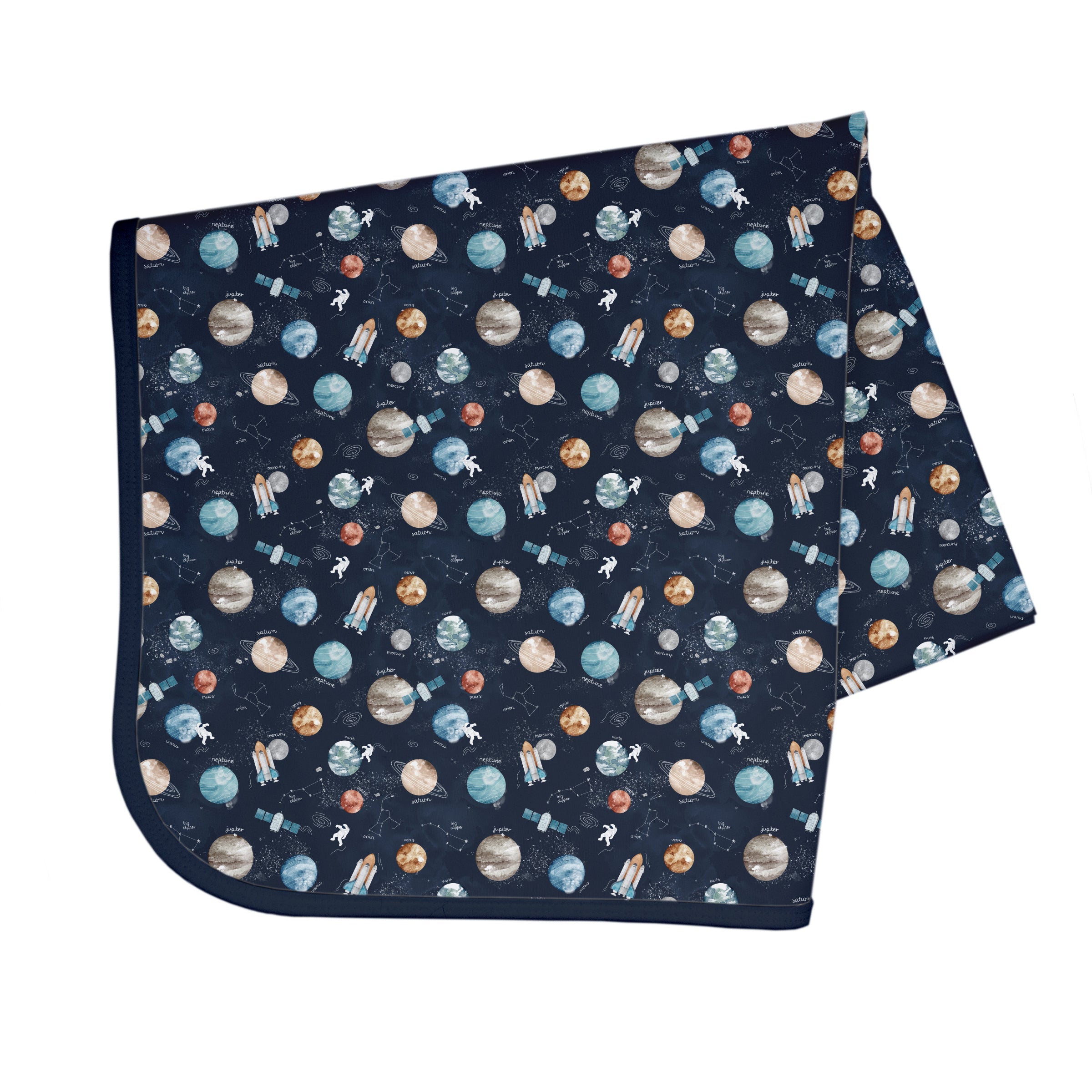 Outer Space Splash Mat - A Waterproof Catch-All for Highchair Spills and More!  BapronBaby   