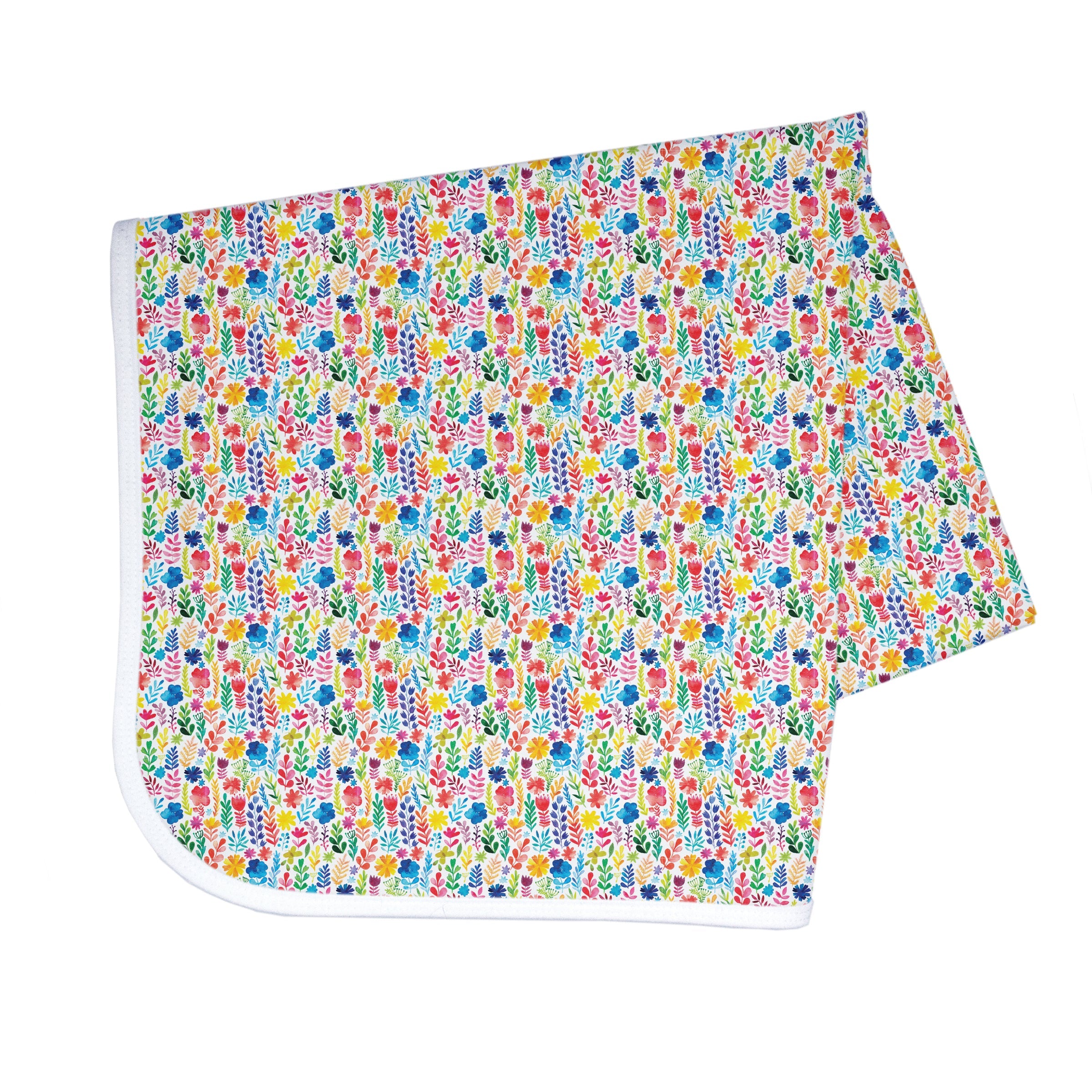 Rainbow Watercolor Floral Splash Mat - A Waterproof Catch-All for Highchair Spills and More!  BapronBaby   