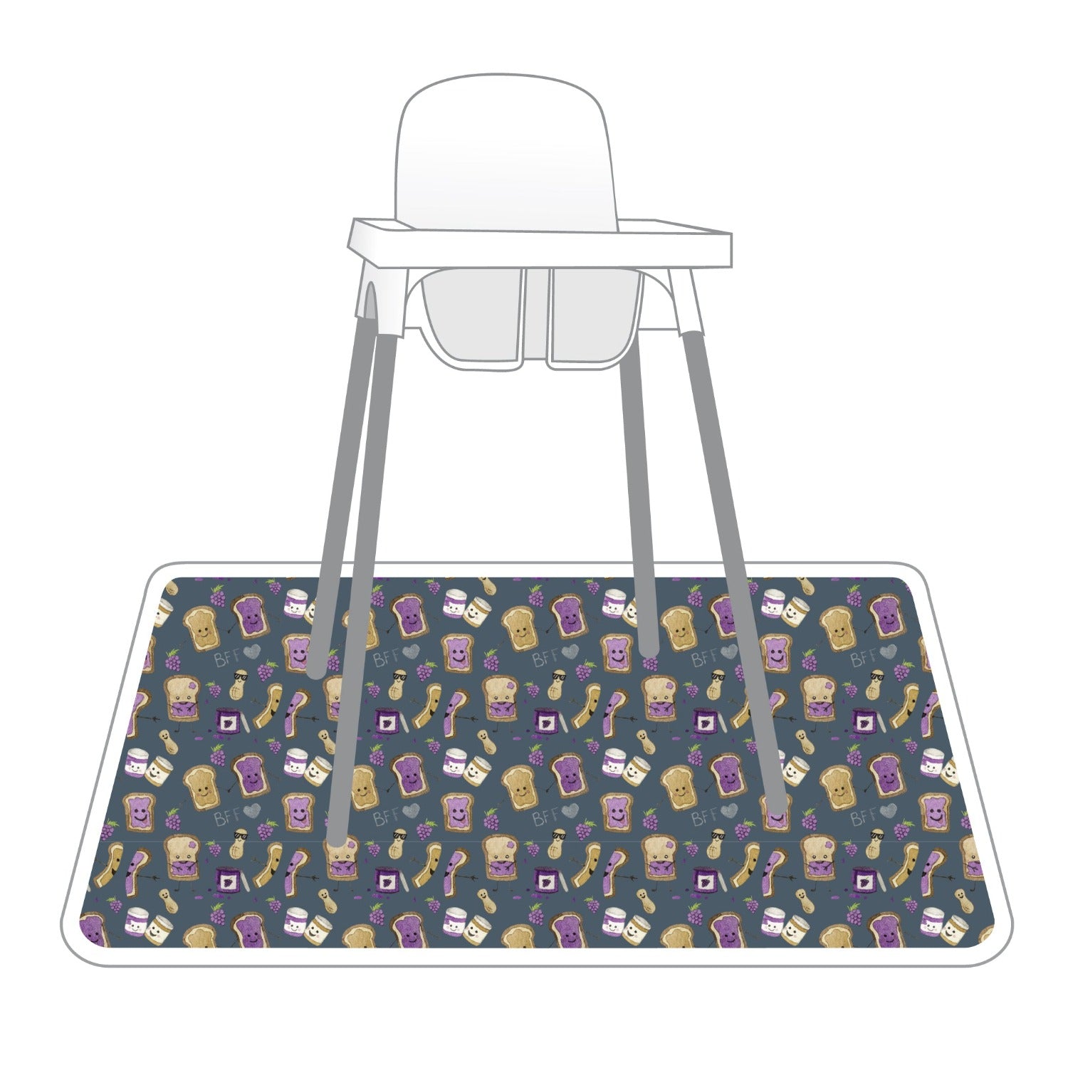 PBJ Pals Splash Mat - A Waterproof Catch-All for Highchair Spills and More!  BapronBaby   