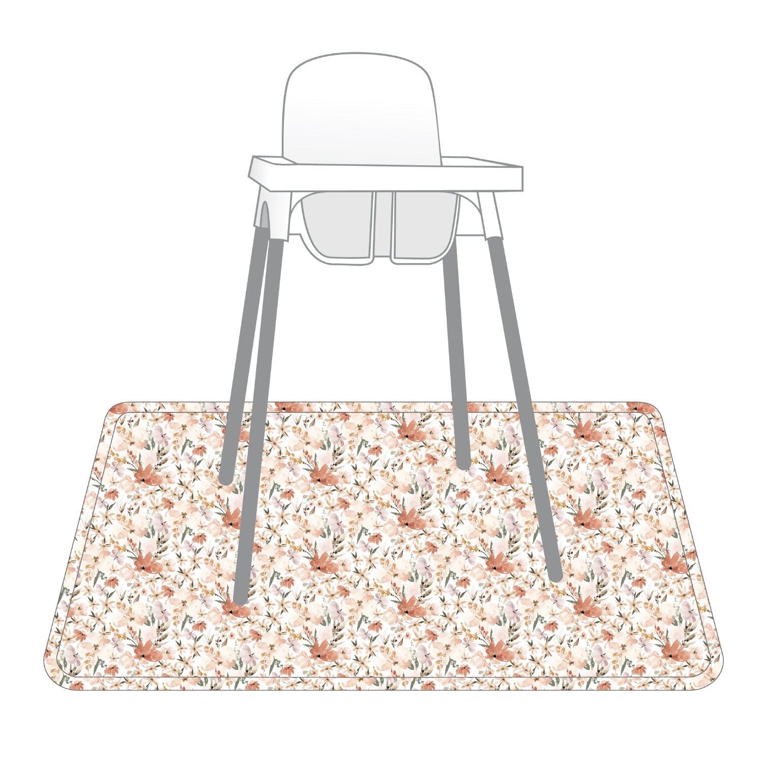 Peachy Dreams Splash Mat - A Waterproof Catch-All for Highchair Spills  BapronBaby   